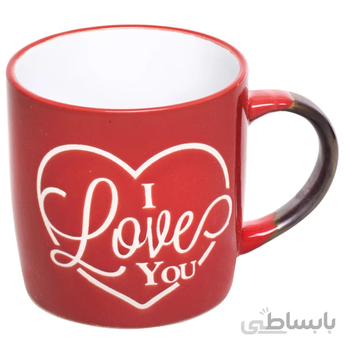 ماگ قرمز طرح لاو کد 804