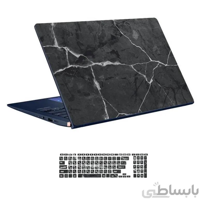 اسکین لپ تاپ طرح Marble کد ۰۴ به همراه استیکر کیبورد