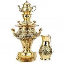 سماور زغالی راشا مدل لبه دار شیر و خورشید (4 لیتری) ا rasha Charcoal samovar mod : sunshine 4.lit