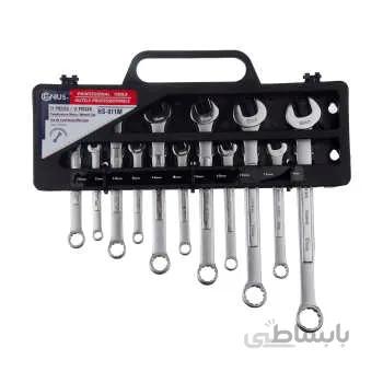 مجموعه ۱۱ عددی آچار یکسر رینگی یکسر تخت جنیوس تولز مدل HS-011M