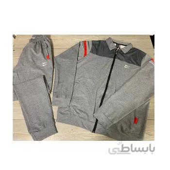 ست گرمکن شلوار طرح نایکی‌ طوسی روشن چهار فصل