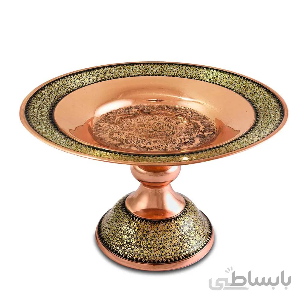 شیرینی خوری مس و خاتم 20 سانتی