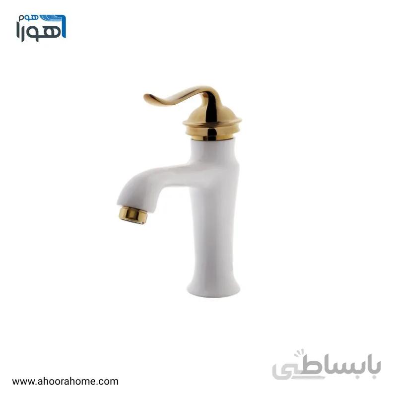 شیر روشویی مدل هلن سفید طلایی