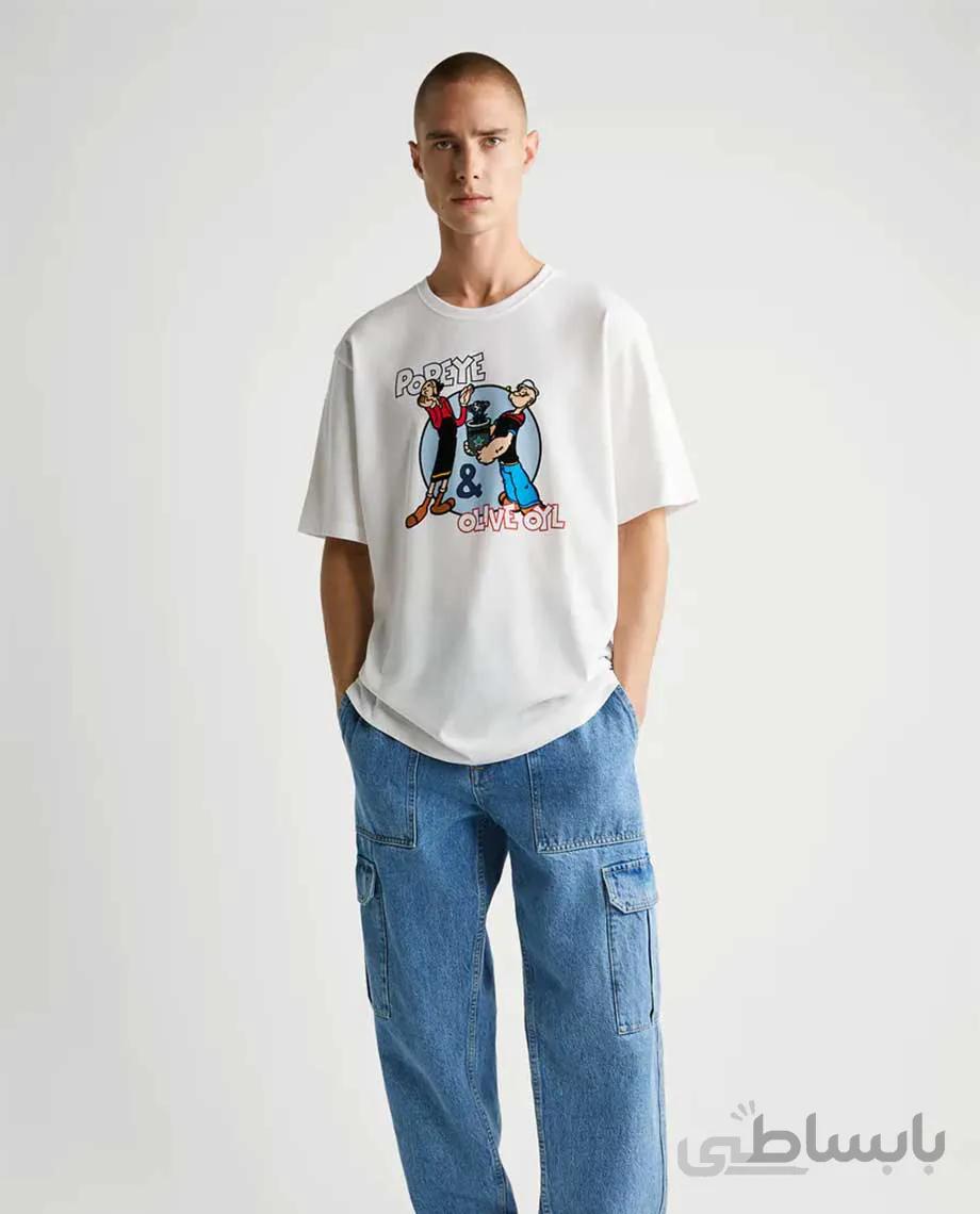 تی شرت طرح POPEYE مردانه زارا