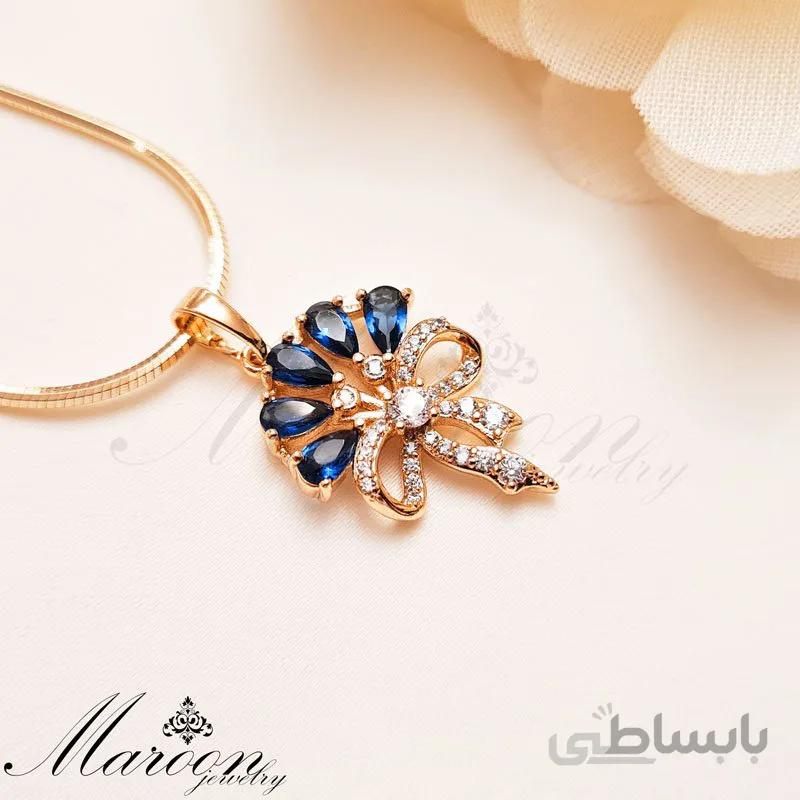 گردنبند سافایر پاپیونی مارون CN205