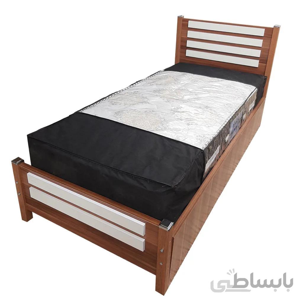 تخت خواب یکنفره مدل سناتور سایز 90x200 سانتیمتر حمل رایگان - آنتیک طلایی 90
