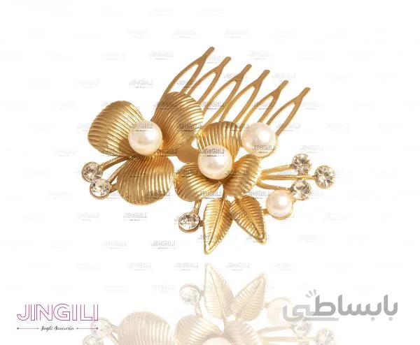 گیره مو مدل شانه ای گل دار 1 کد cw004