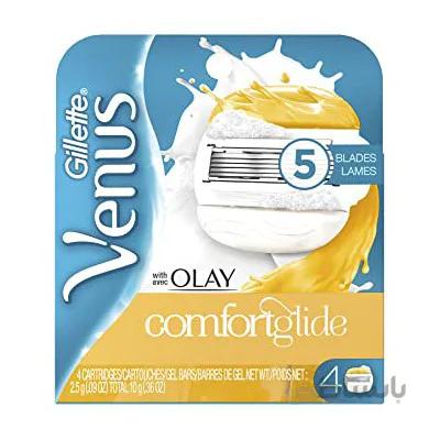 تیغ یدک ۴ عددی ژیلت ۵ لبه مدلGillette Venus And Olay