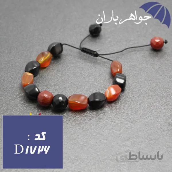 دستبند عقیق سلیمانی اصل خوش تراش کد D_1726