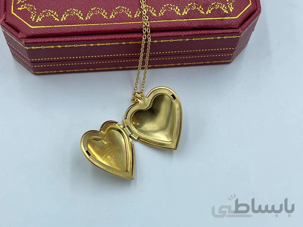 گردنبند قلب باز شو طلایی