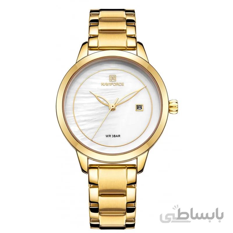 ساعت مچی نیوی فورس زنانه طلایی مدل 5008 Naviforce