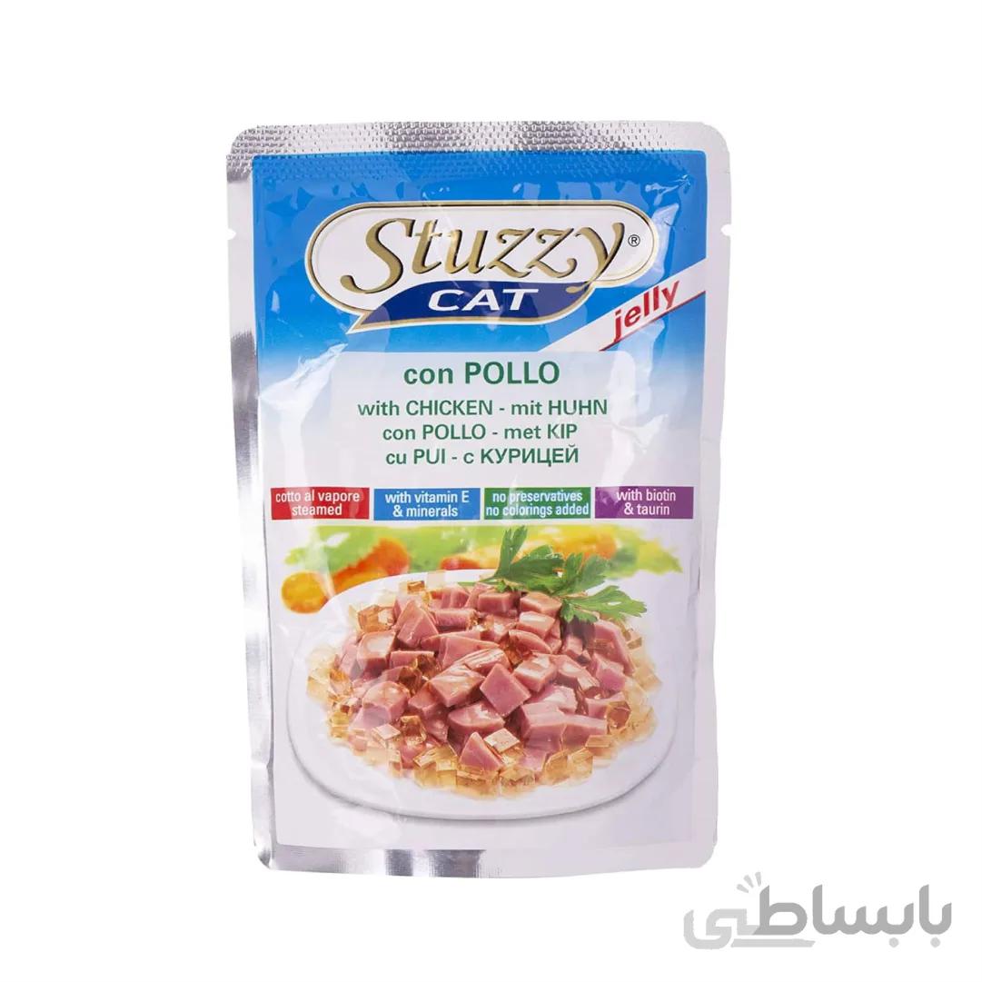 پوچ گربه استوزی با طعم مرغ در ژله ۱۰۰ گرمی - Stuzzy Cat With Chicken In Jelly