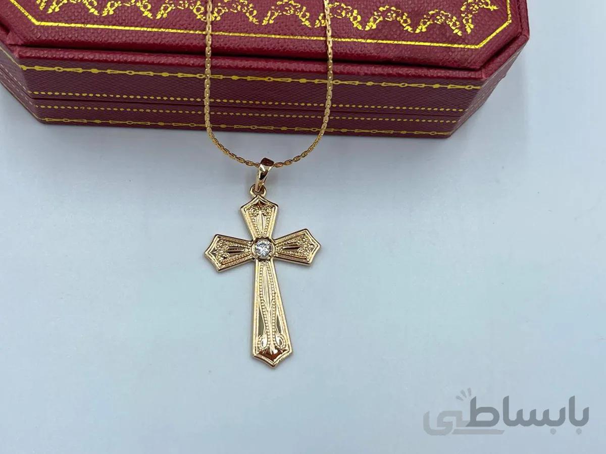 گردنبند صلیب ژوپینگ آبکاری طلا