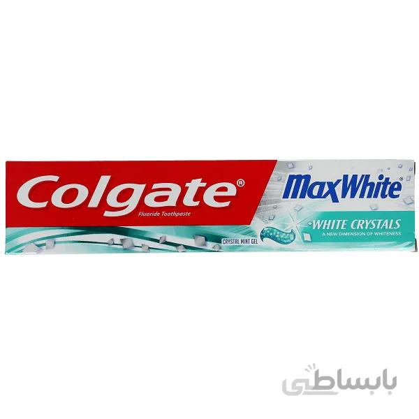 خمیر دندان کولگیت مدل Max White اصل حاوی کریستال نعنا | سفیدکننده قوی دندان | 75 میل ا Colgate Max White Crystal Mint Gel Toothpaste 75ml