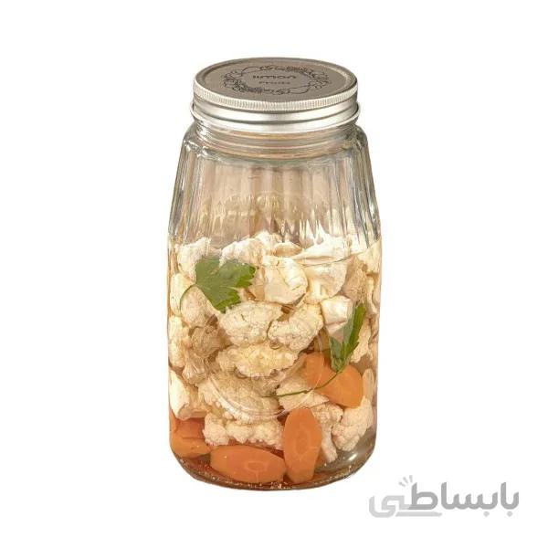بانکه شیشه ای 1.8 لیتر درب فلزی لیمون