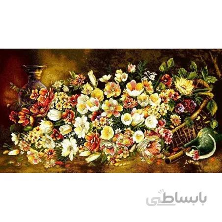 نخ و نقشه تابلو فرش گل کد 92