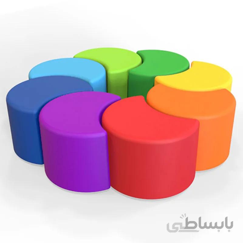 صندلی کودک فومی رنگین کمانی