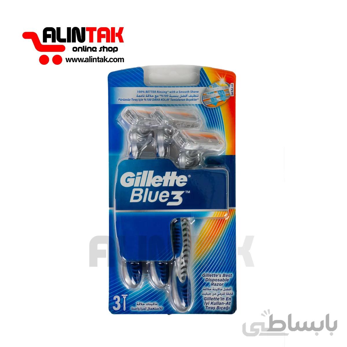 خود تراش ژیلت مدل Blue 3 بسته 3 عددی