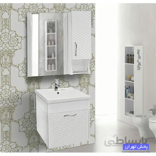 روشویی کابینت دار آرالیا ماهگونی جدید52سانت ا کد محصول 00309