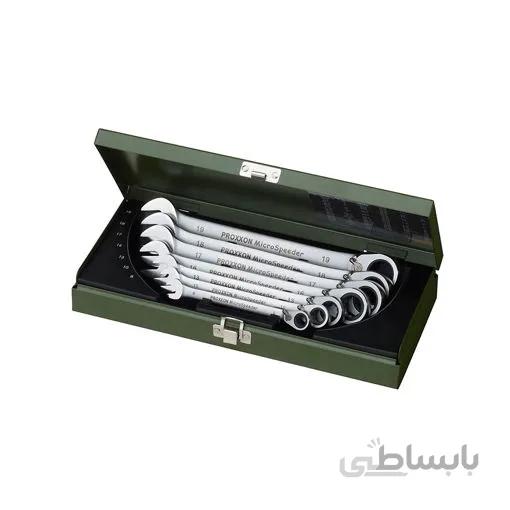 مجموعه 7 عددی آچار یکسر تخت یکسرجغجغه پروکسون مدل 23124
