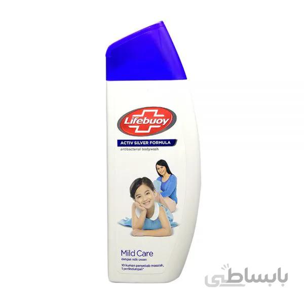 شامپو بدن لایف بوی ۳۰۰ml حاوی کرم شیر با فرمول پیشرفته محافظت از میکروب Lifebuoy body wash mild care