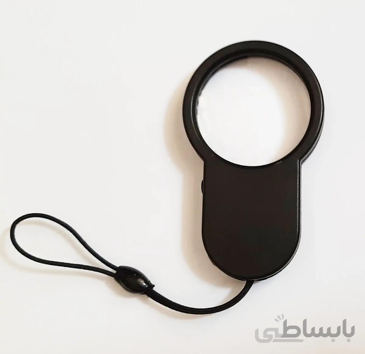 ذره بین کوچک جیبی پهن 5x رنگی دارای LED