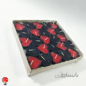 شمع وارمر قلبی قرمز مشکی بسته 50 عددی