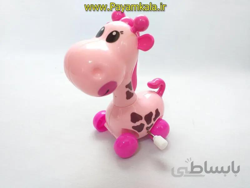 اسباب بازی کوکی زرافه خالدار صورتی