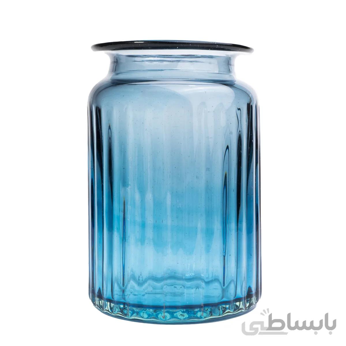 گلدان استوانه شیاردار متوسط ابی