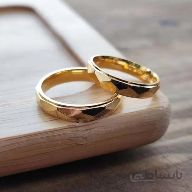 حلقه استیل تراش طلایی