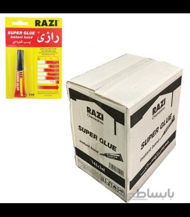 چسب قطره ای رازی مدل Super Glue حجم 3 میلی لیتر کارتن 144 عددی