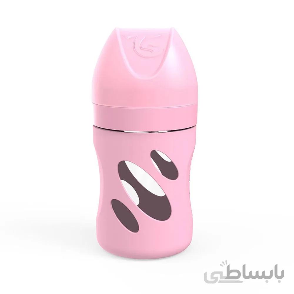 شیشه شیر پیرکس 0+ ماه تویست شیک Twistshake ظرفیت 180 میلی لیتر صورتی
