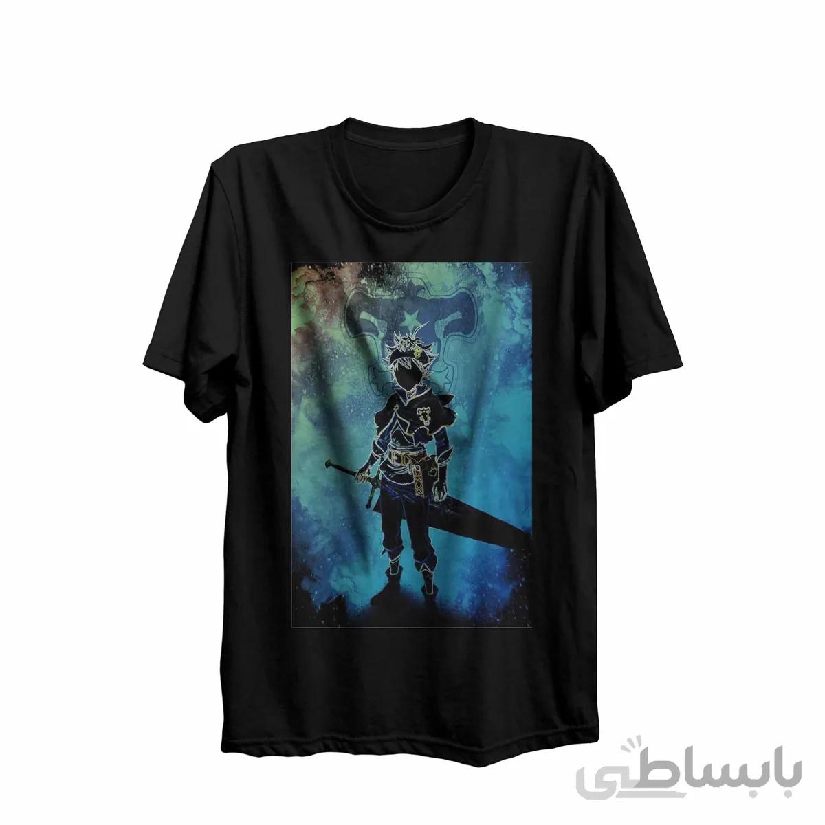 تیشرت یقه گرد مشکی طرح انیمه شبدر سیاه Black Clover-کپی-کپی