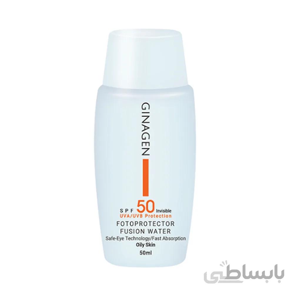 کرم ضد آفتاب بی رنگ پوست چرب Ginagen SPF50