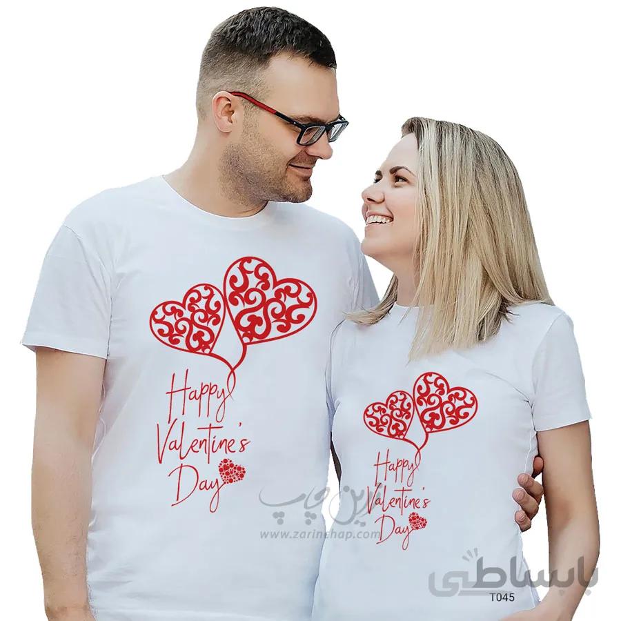 ست دو نفره تیشرت ولنتاین طرح T045