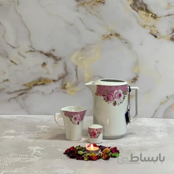 پارچ گلدار برند shex مدل افسون کد 1104 صورتی