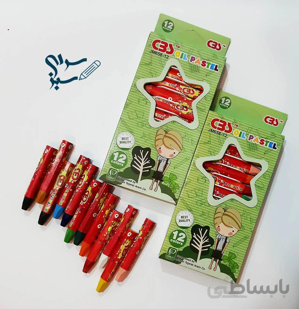 مداد شمعی 12 رنگ سی بی اس