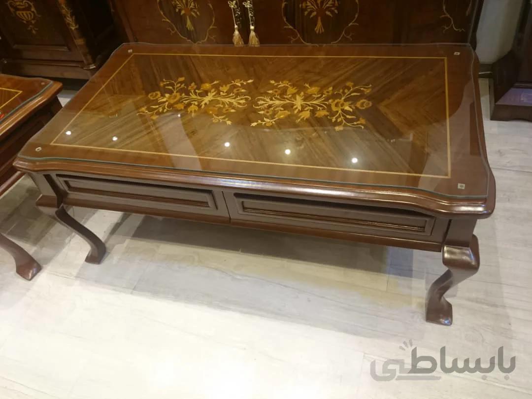میز جلومبلی معرق چوبی مدل چیندر کد ۱۰۱۵۵۲