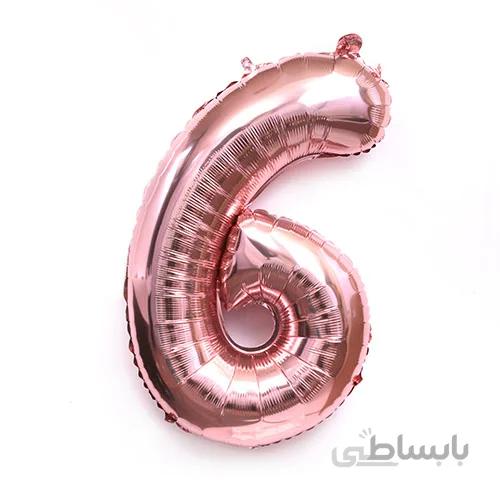 بادکنک فویلی عددی رزگلد عدد ۶