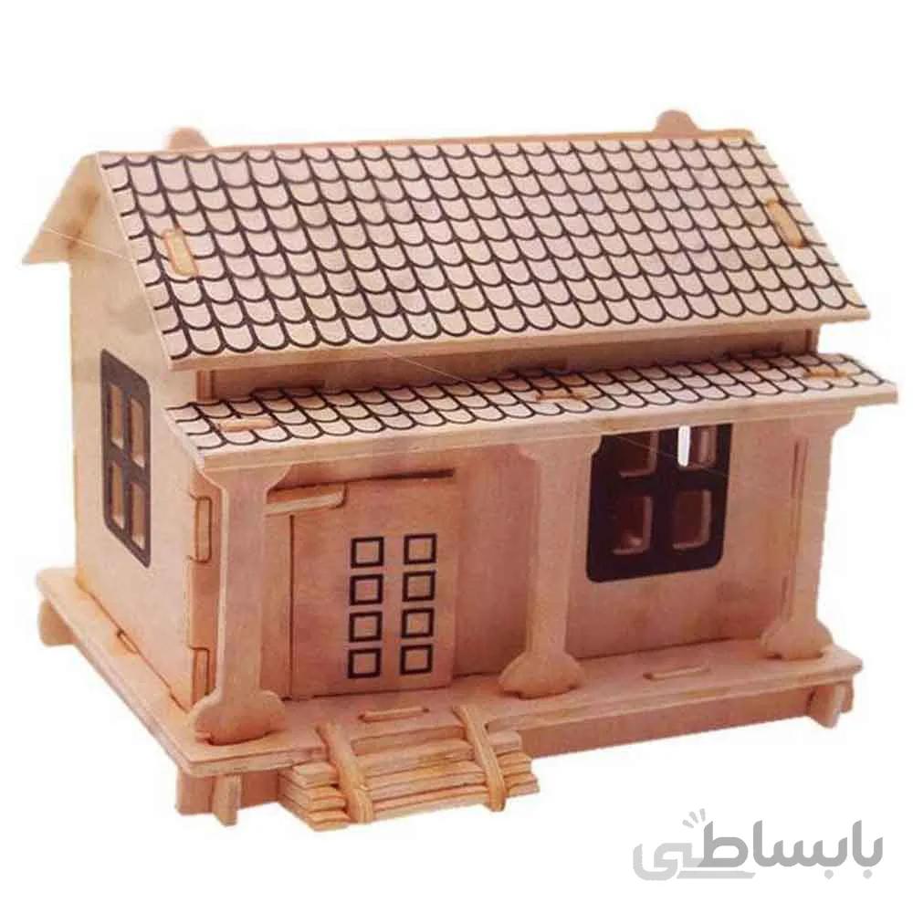 پازل چوبی سه بعدی مدل کلبه کوچک