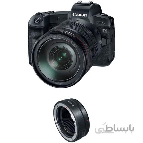 دوربین بدون آینه کانن مدل Canon EOS R به همراه لنز EF 24-105mm و مبدل EF-EOS R