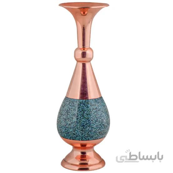 گلدان فیروزه کوب اثر اقاجانی ارتفاع 40 سانتی متر کد GF 46