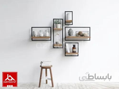 پک شلف دیواری چیدمان شماره ۱۰ ا با چوب درختان جنگلی