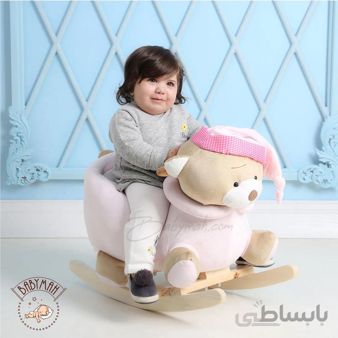 راکر کودک خرس تدی رنگ صورتی