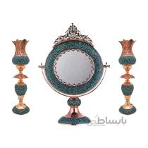ست اینه و شمعدان فیروزه کوب کد F 08