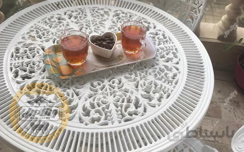 میز باغی آلومینیوم قطر ۷۹ سانتی‌متر