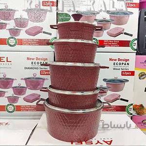 سرویس قابلمه 10 پارچه آیسل مدل ماریسا طرح پوست ماری