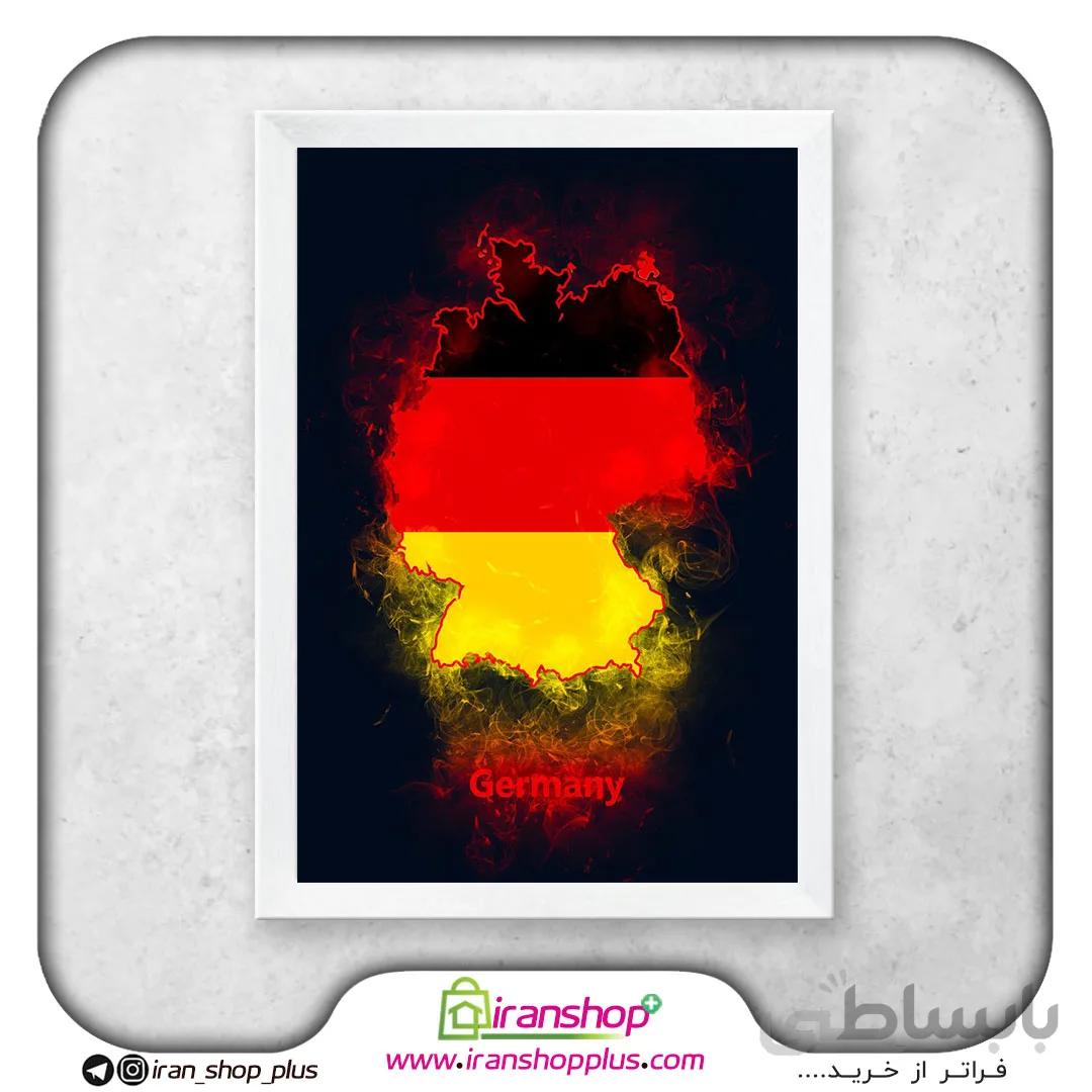 تابلو نقشه کشور آلمان با تم Flag