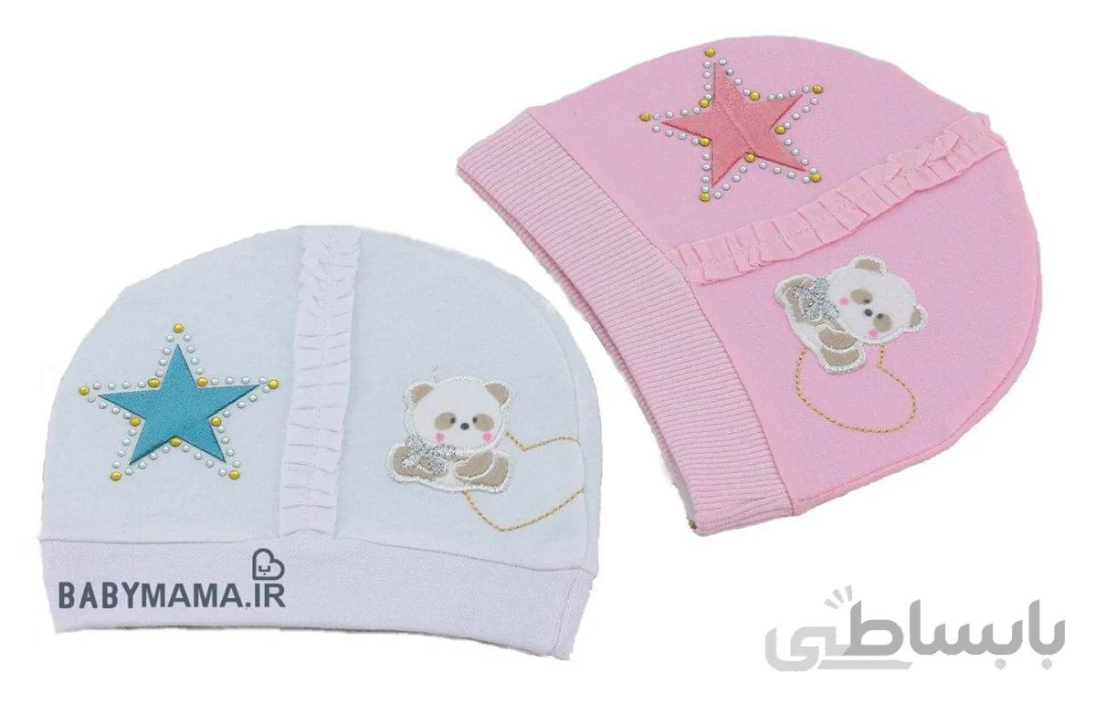 کلاه گرد em baby مدل خرس و قلب
