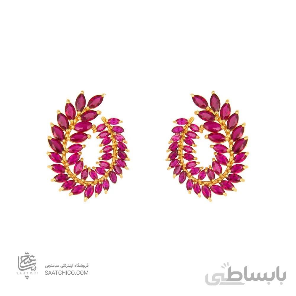 گوشواره طلا زنانه طرح اشک مولتی کالر کد CE318